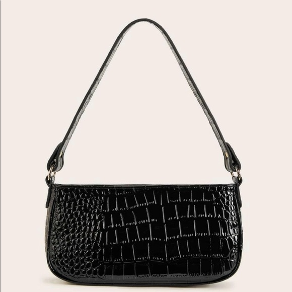Handbags - New Croc Embossed Baguette Bag